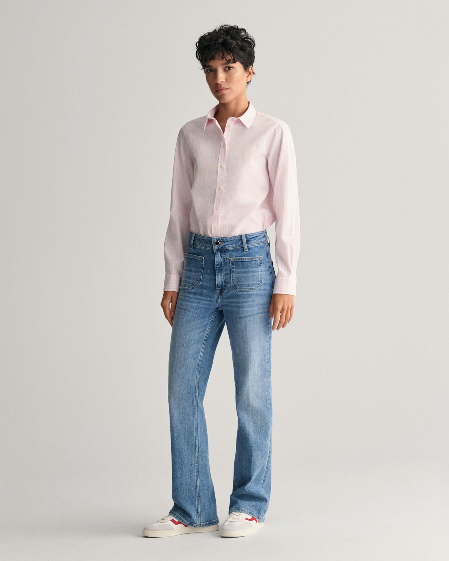 Regular fit ‑mitoitettu gingham-ruutuinen popliinipaita