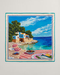 Printtikuvioitu Scenery-silkkihuivi