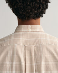 Regular fit ‑mitoitettu ruutupaita puuvillan ja pellavan sekoitteesta