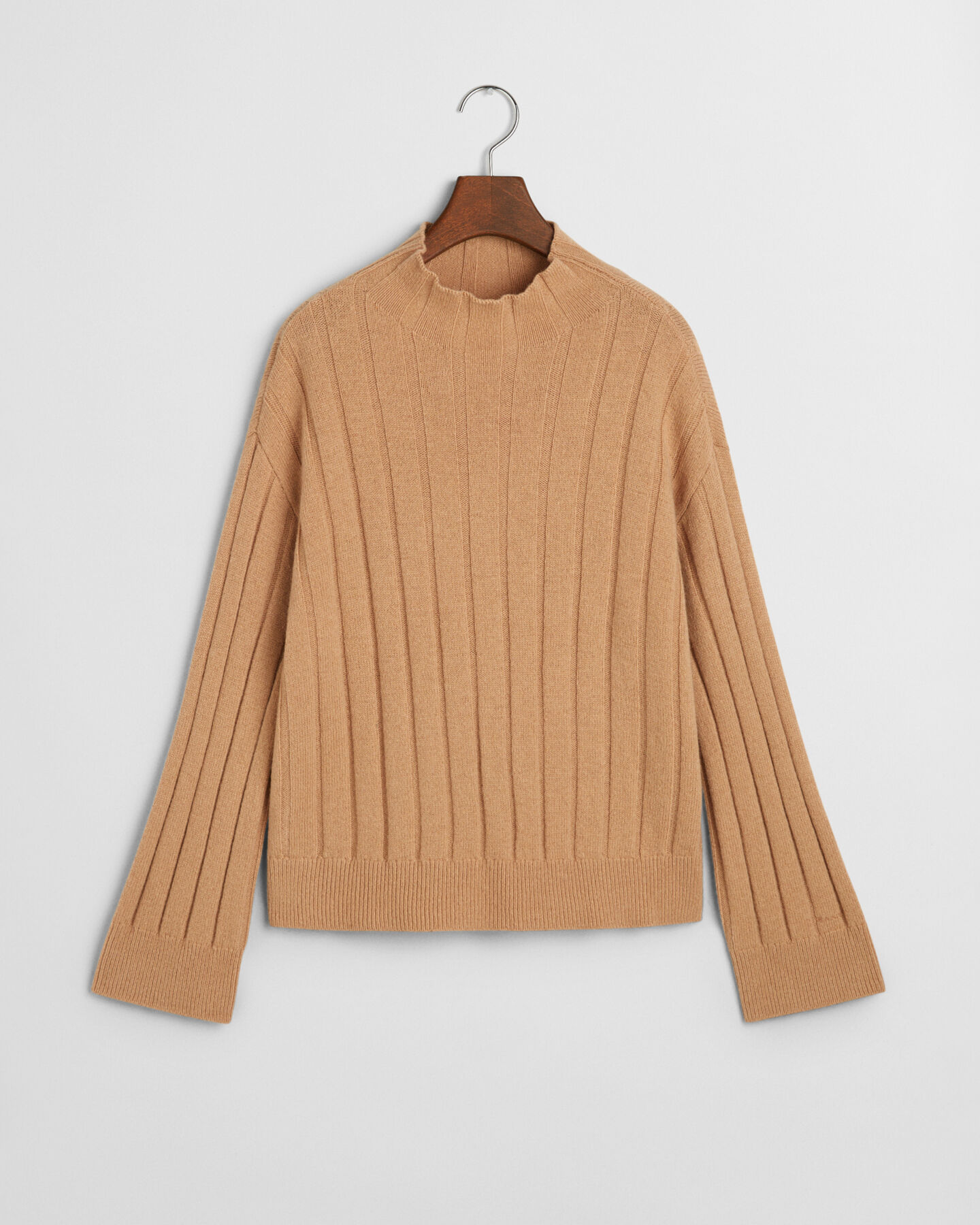 Pystykauluksinen villainen joustinneulepusero