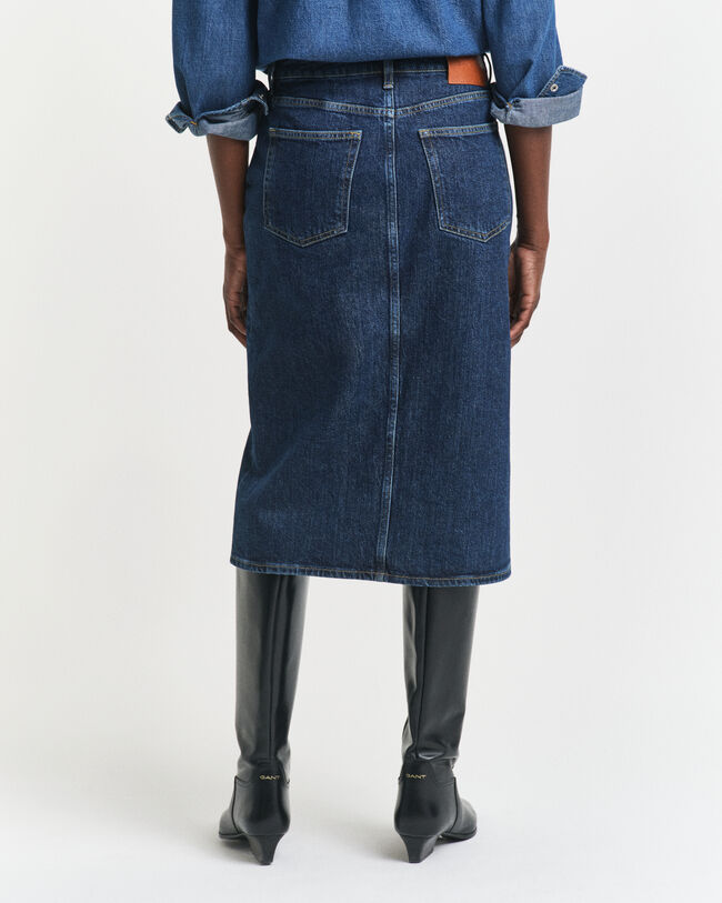 Midimittainen napitettu farkkuhame