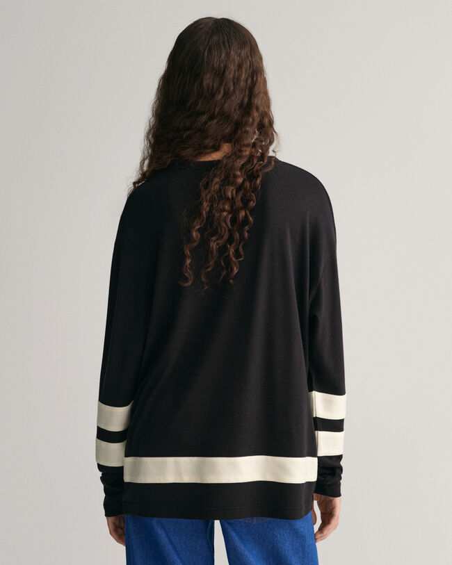 Pitk&auml;hihainen Script Graphic ‑t‑paita