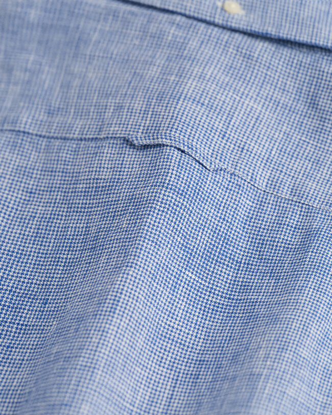 Slim&nbsp;fit ‑mitoitettu kukonaskelkuvioinen pellavapaita