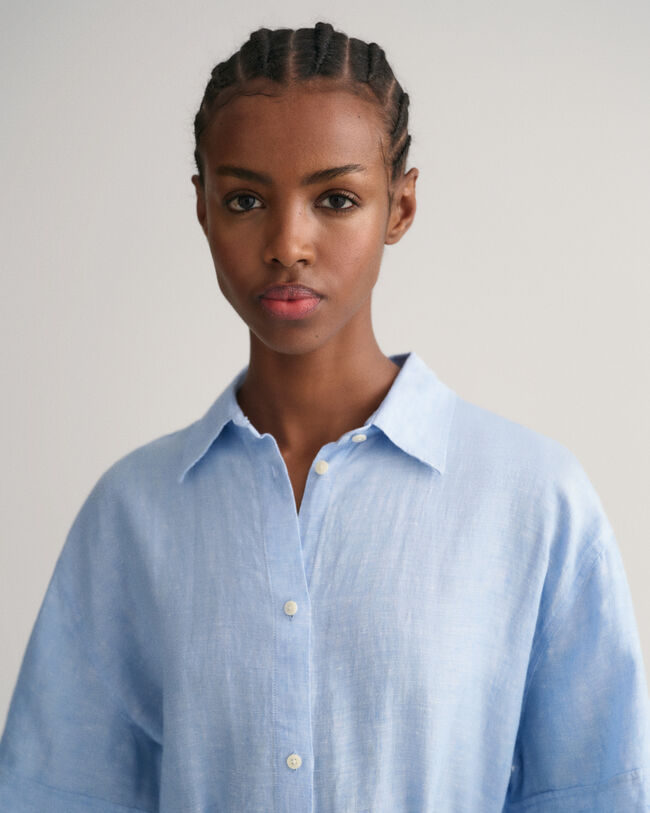 Lyhythihainen pellavapaitamekko