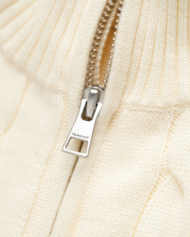 Teens-malliston vetoketjukauluksellinenpalmikkoneule puuvillaa