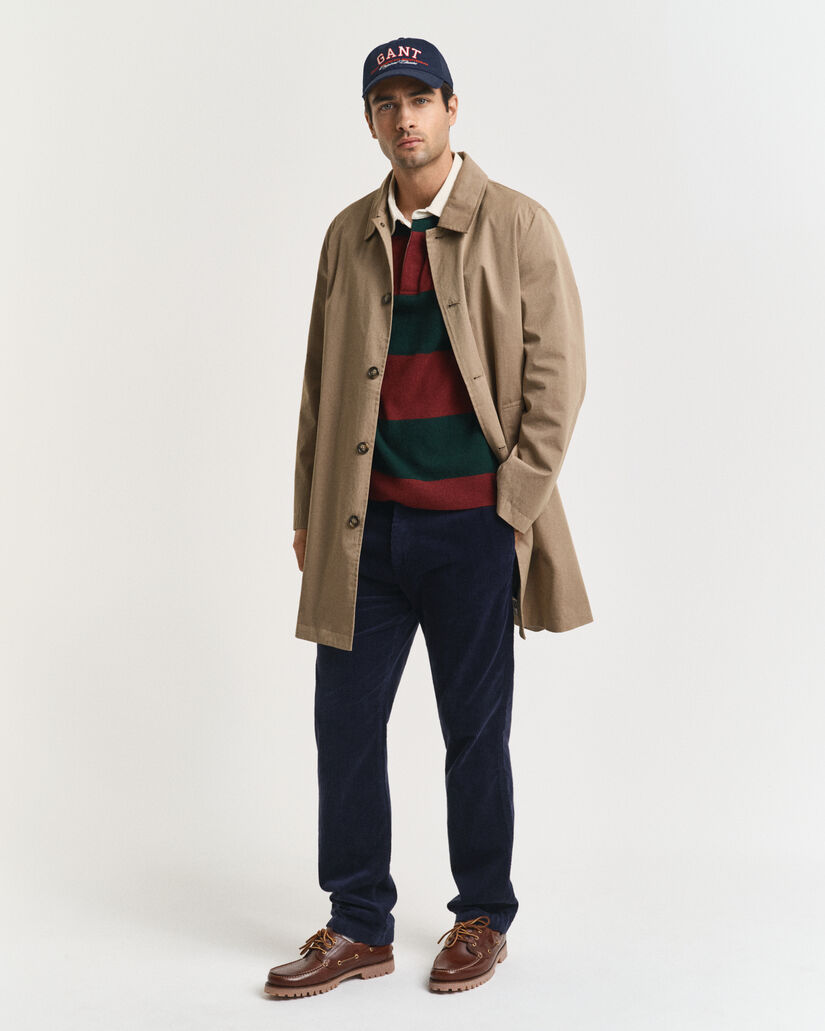 Raidallinen karitsanvillainen Rugger-neulepusero