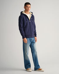 Fleecekankainen sherpa-vetoketjuhuppari