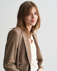 Regular fit ‑mitoitettu ruudullinen klubitakki