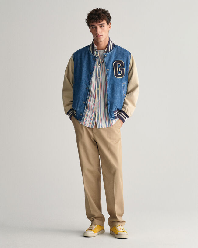 Regular fit ‑mitoitettu raidallinen Archive-oxford-paita 