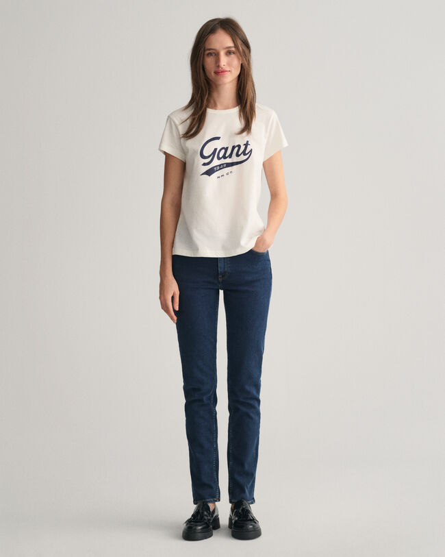 Slim fit ‑mitoitetut erittäin joustavat farkut