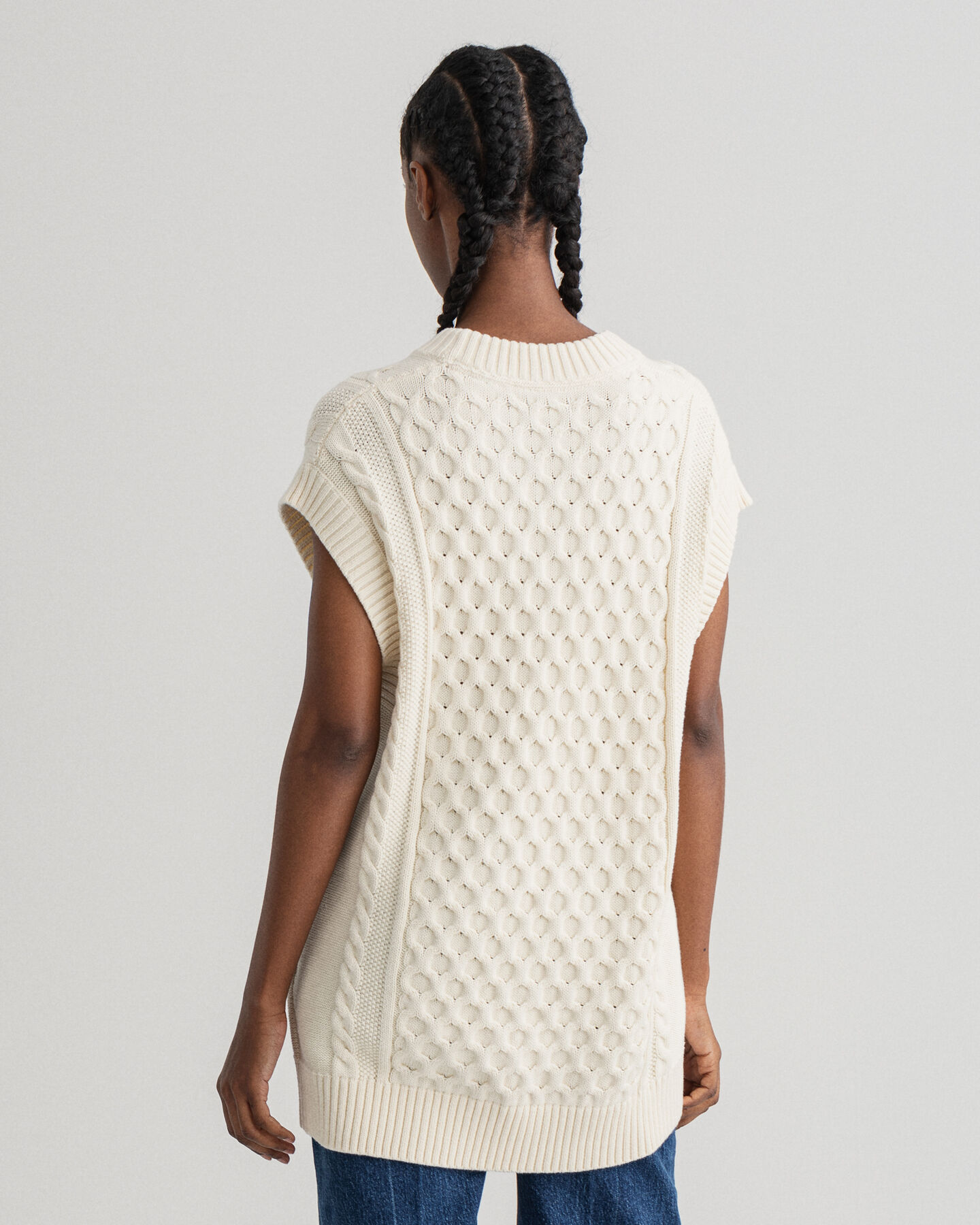 Palmikkokuvioitu Structure-neuleliivi