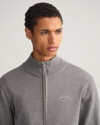 Classic-puuvillaneuletakki vetoketjulla