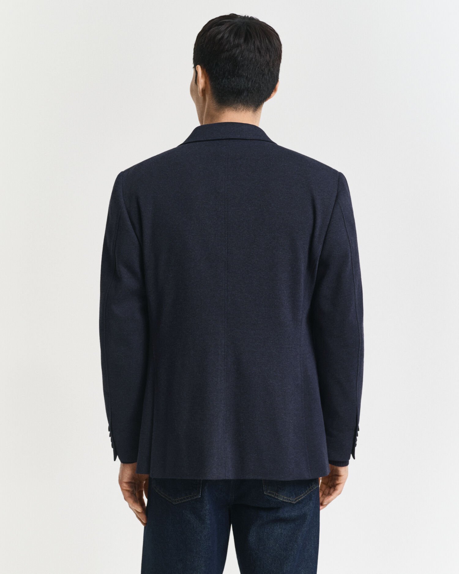 Slim fit ‑mitoitettu kaksivärinen jerseykankainen pikeebleiseri