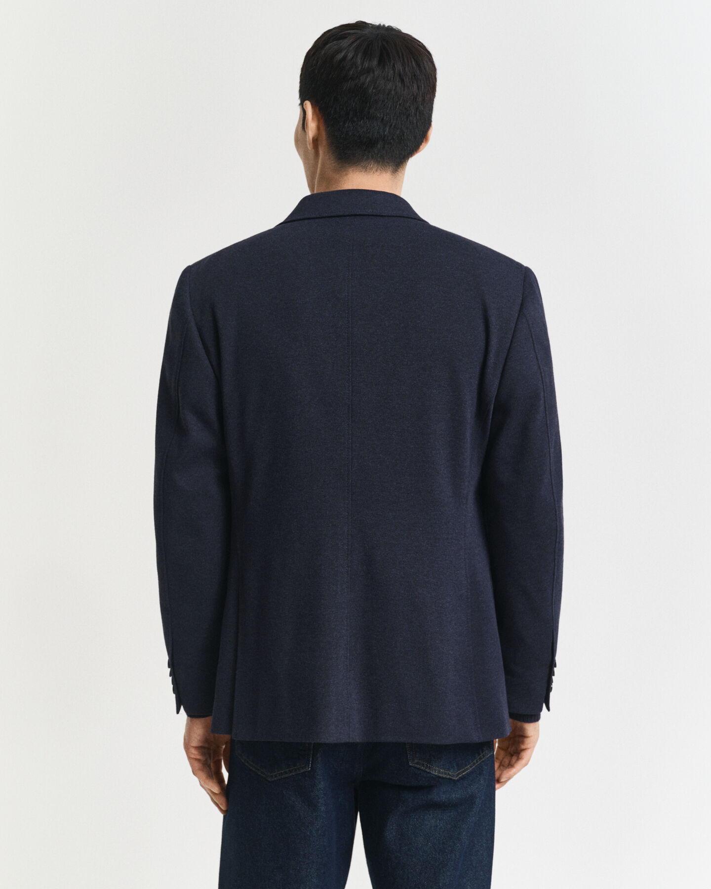 Slim fit ‑mitoitettu kaksivärinen jerseykankainen pikeebleiseri