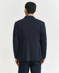 Slim fit ‑mitoitettu kaksivärinen jerseykankainen pikeebleiseri