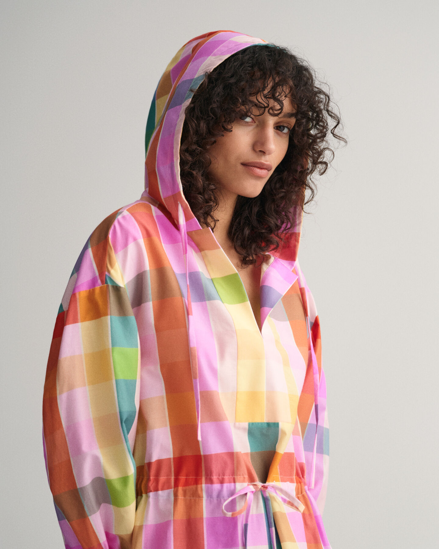 Ruudullinen puuvilla-silkkimekko