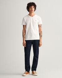 Slim fit ‑mitoitettu Original-t‑paita, v‑p&auml;&auml;ntie
