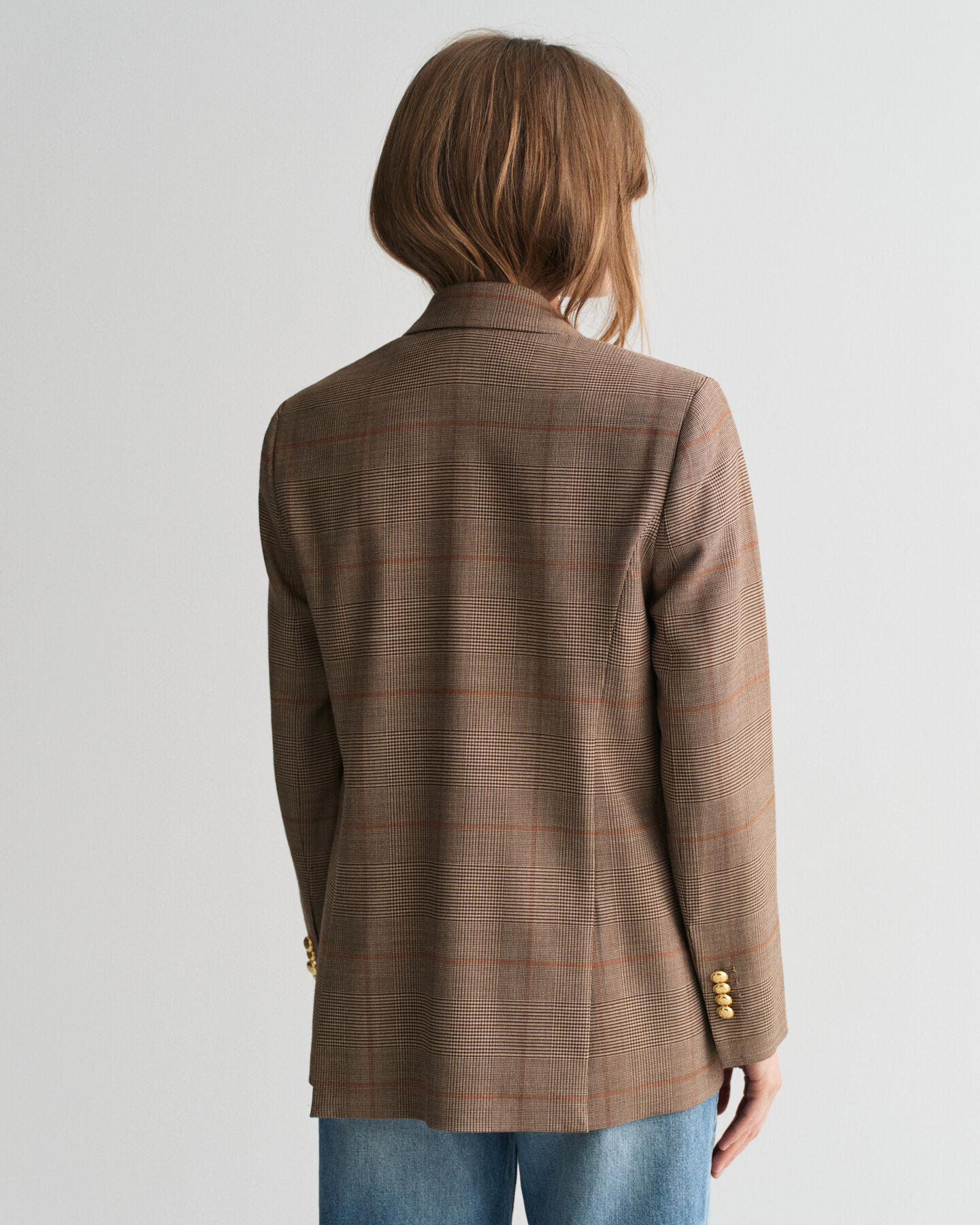 Regular fit ‑mitoitettu ruudullinen klubitakki