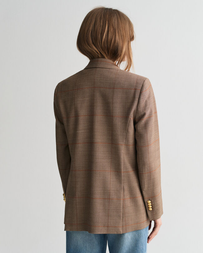 Regular fit ‑mitoitettu ruudullinen klubitakki