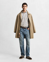 Regular fit ‑mitoitettu raidallinen popliinipaita