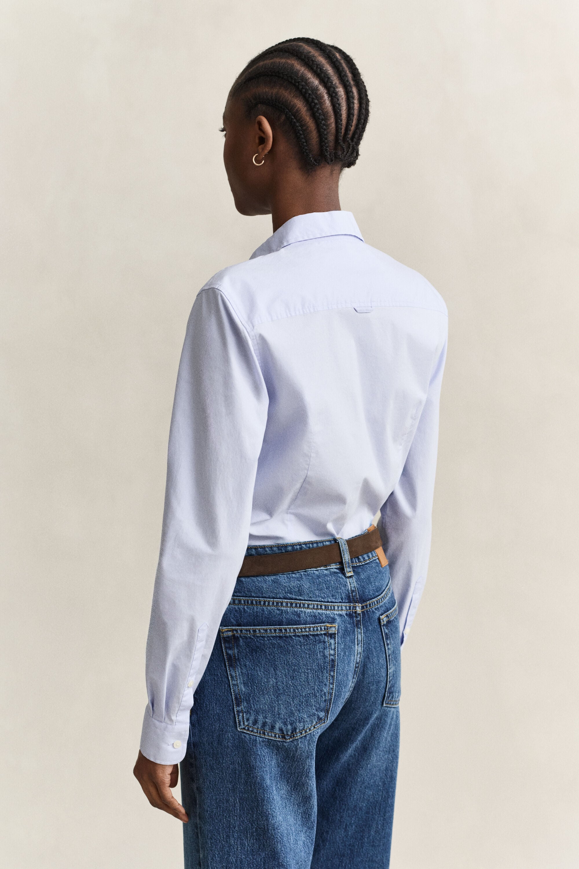 Slim fit ‑mitoitettu popliinipaita