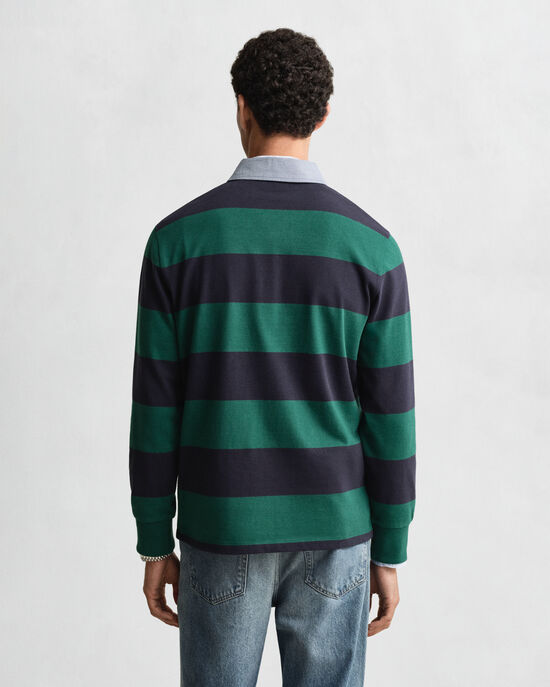 Raidallinen Heavy Rugger ‑paita chambray-kauluksella