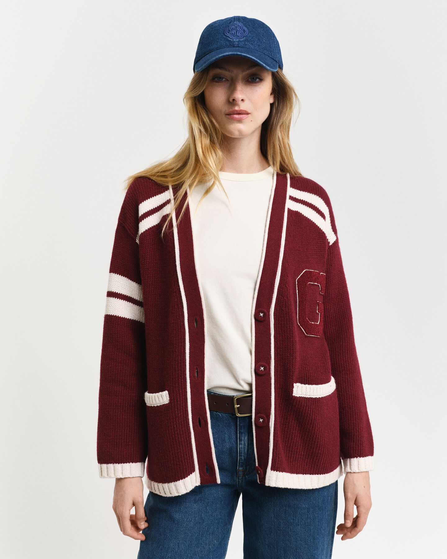 GANT Varsity ‑neuletakki, v-pääntie