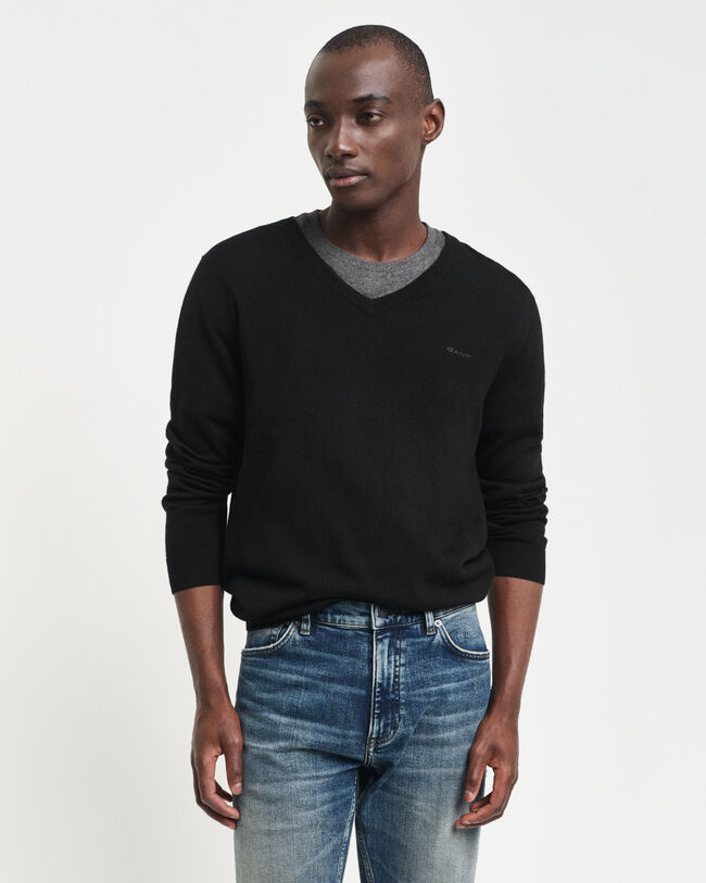 Ohut merinovillaneule, v-pääntie