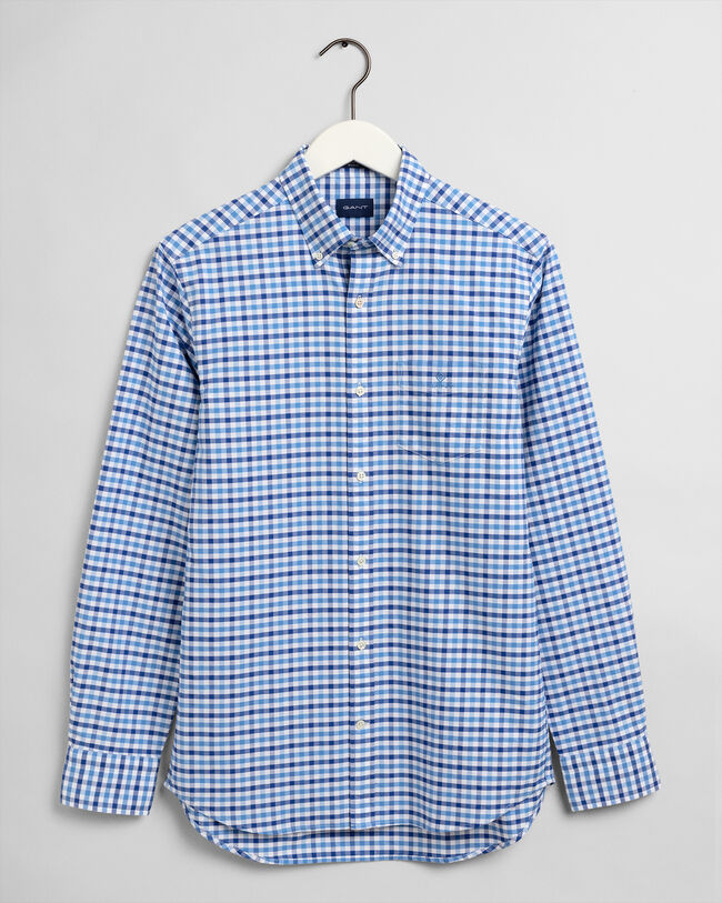 Kaksiv&auml;rinen regular fit ‑mitoitettu, gingham-ruutuinen oxford-paita