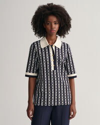 Puolipitkill&auml; hihoilla varustettu Chain-jakardipikeepaita