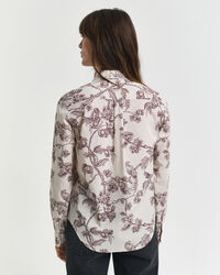 Regular fit ‑mitoitettu puukuvioinen puuvillavoileepaita