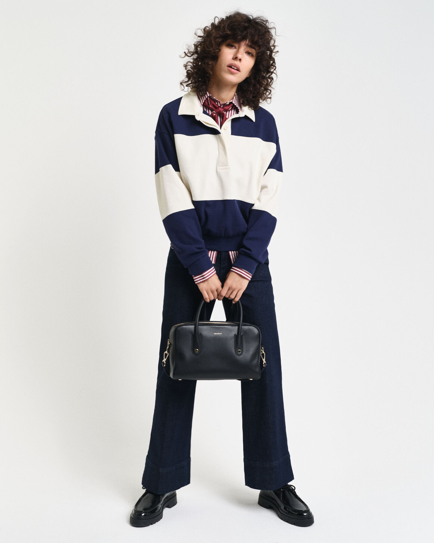 Kohopintainen monivärinen Rugger-pikeepaita