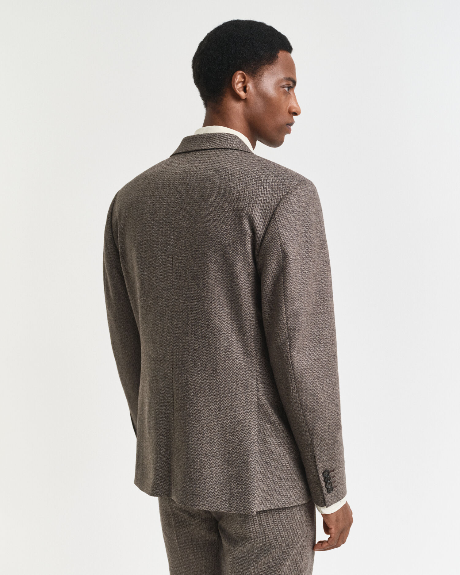 Slim fit ‑mitoitettu kalanruotokuvioinen flanellinen puvuntakki