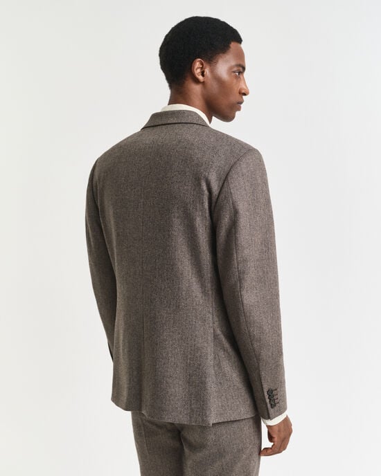 Slim fit ‑mitoitettu kalanruotokuvioinen flanellinen puvuntakki