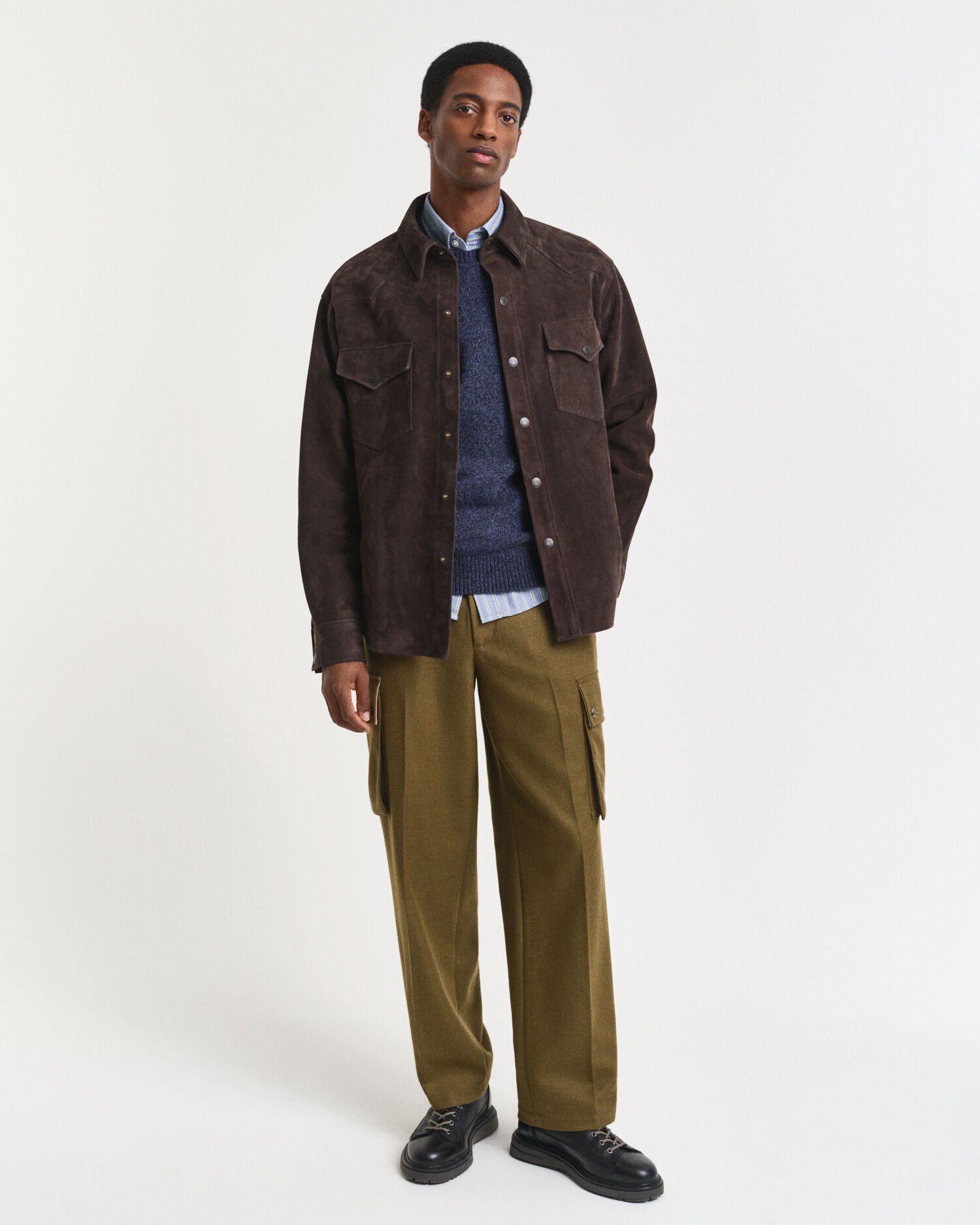 Villasekoitteinen mouliné-neulepusero, pyöreä pääntie