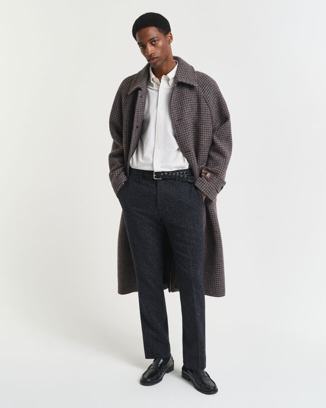 Slim fit ‑mitoitetut Donegal-puvunhousut