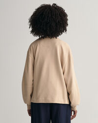 Logolla varustettu väljähihainen collegepaita