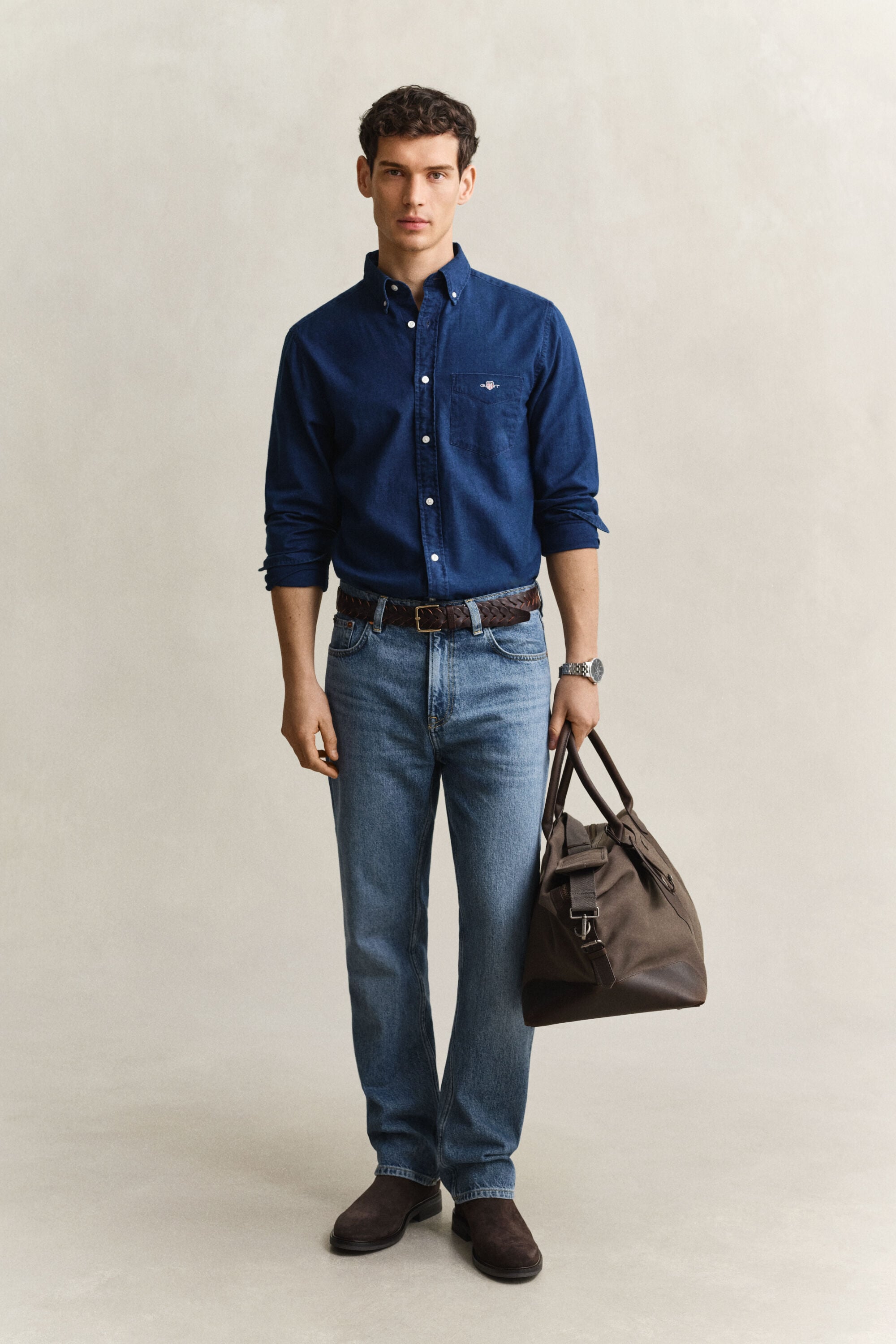 Indigo-oxford-paita