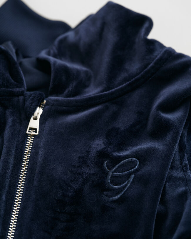 Teen Girls ‑malliston vetoketjullinen veluurihuppari