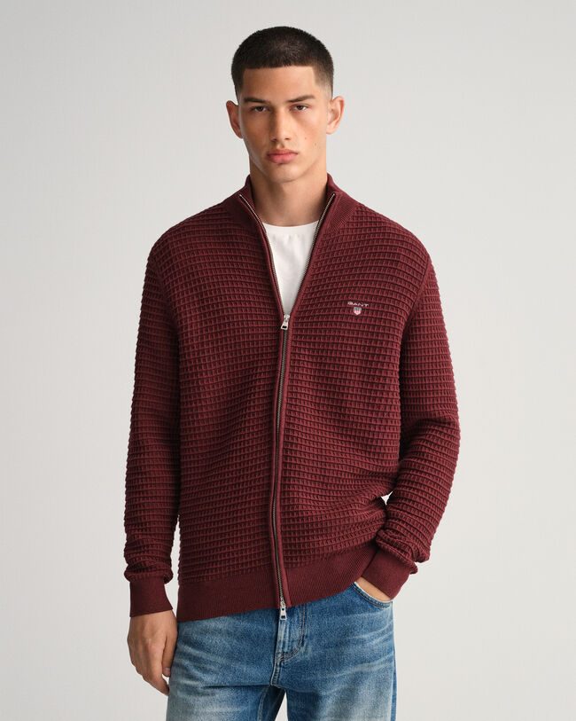 Vetoketjullinen Texture-puuvillaneuletakki