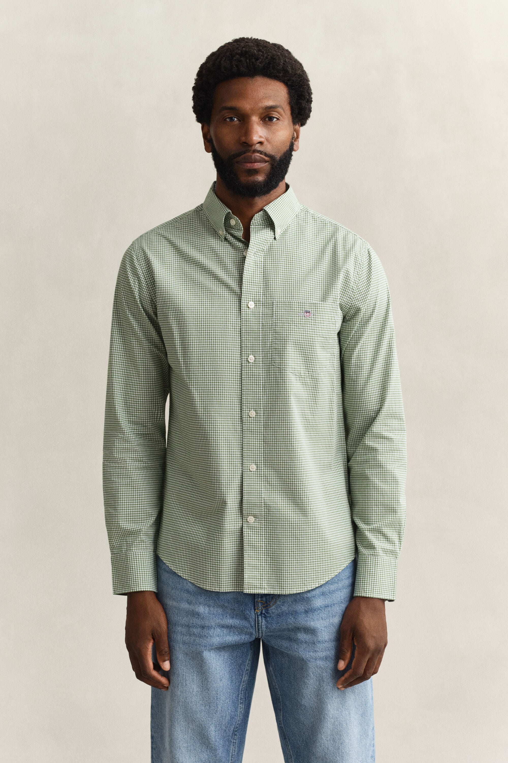 Gingham-ruudullinen Classic-popliinipaita