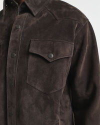 Relaxed fit ‑mitoitettu mokkanahkainen rodeopaita