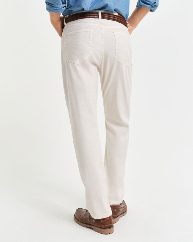 Regular&nbsp;fit ‑mitoitetut puuvilla-pellavafarkut