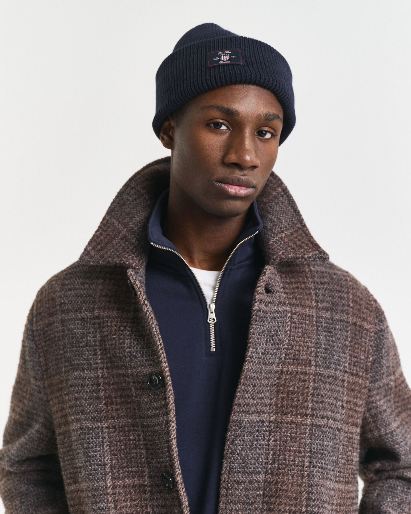 Joustinneulottu puuvillasekoitepipo