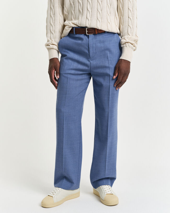 Relaxed&nbsp;fit ‑mitoitetut villakankaiset Moulin&eacute;-puvunhousut