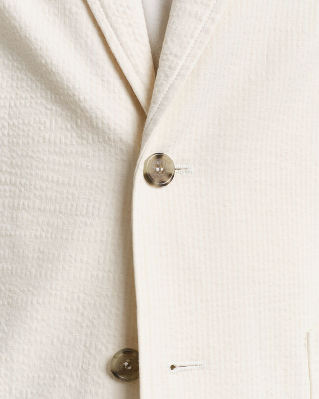 Slim fit ‑mitoitettu seersucker-puvuntakki