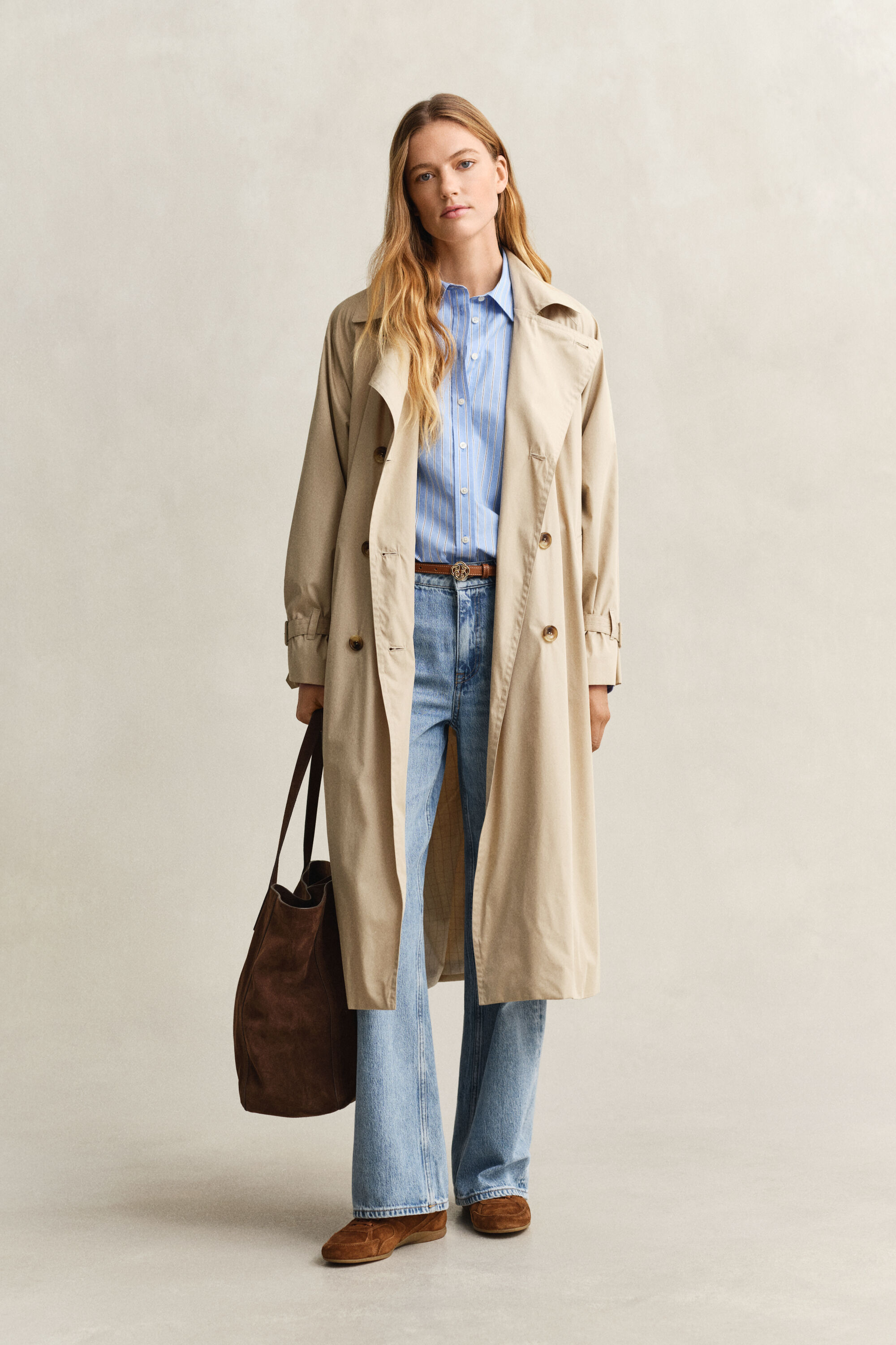 Regular fit ‑mitoitettu raidallinen Classic-popliinipaita