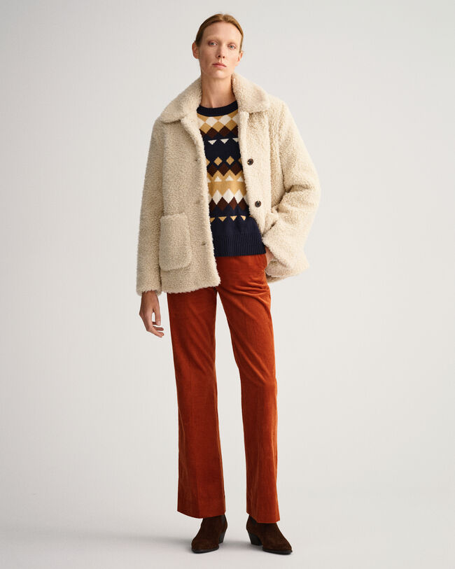 Teddykankainen takki