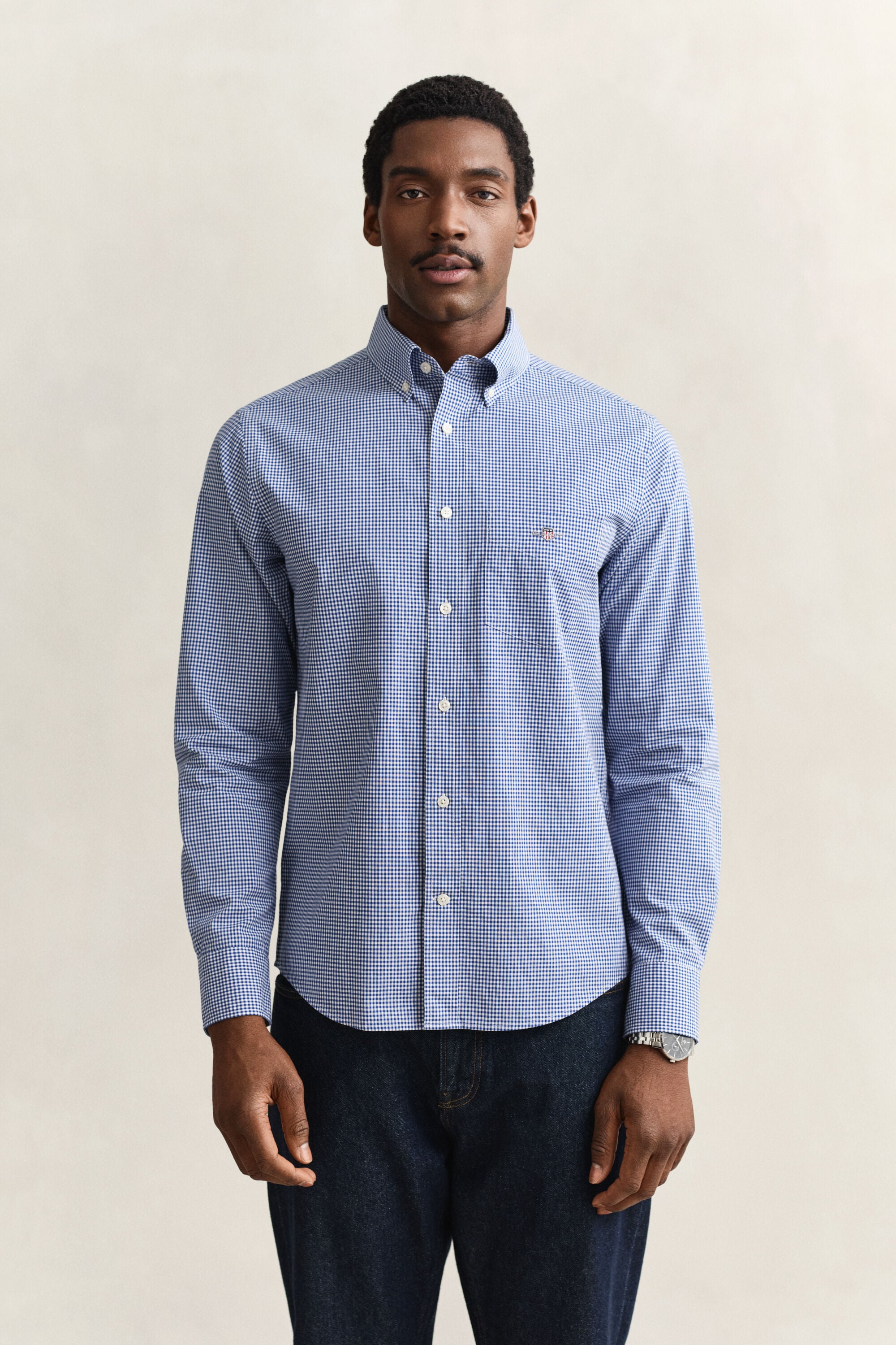 Gingham-ruudullinen Classic-popliinipaita