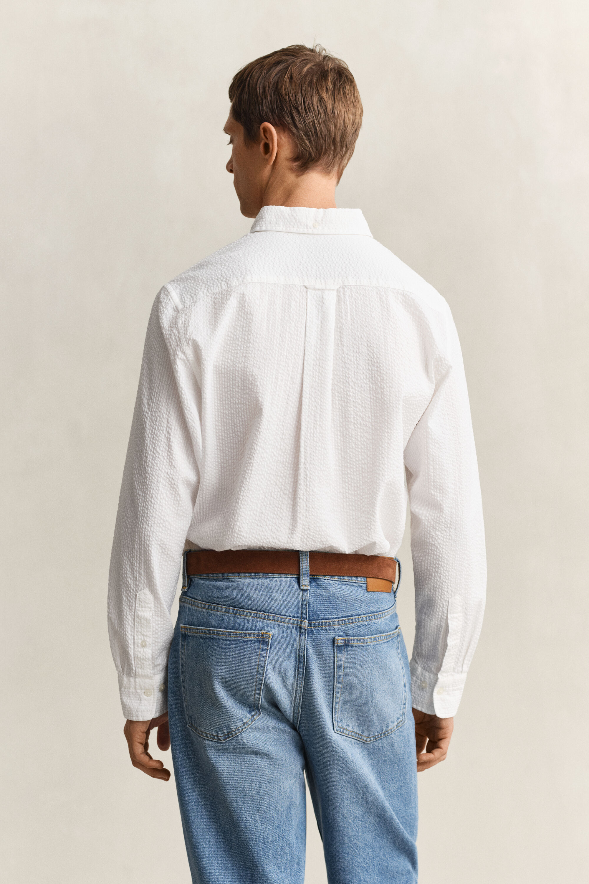 Regular fit ‑mitoitettu seersucker-paita